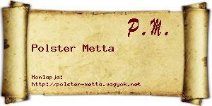 Polster Metta névjegykártya